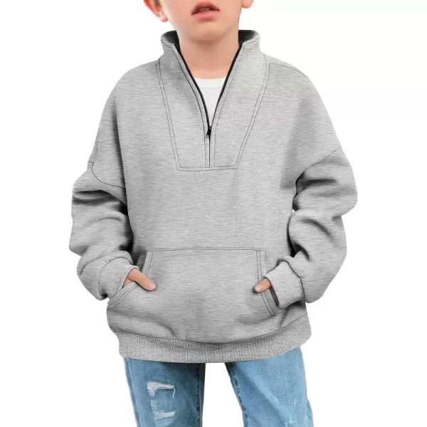 Haloumoning Boys Quarter Zip Sweatshirts Oversized Long Sleeve Half Zip Pullover Fall Outfits