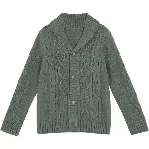 Haloumoning Boy's Shawl Collar Cardigan Sweater Long Sleeve Cable Button Knitted Jumper Winter Outwear 5-14 Years