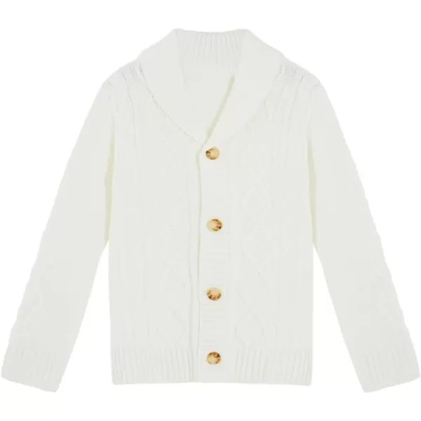 Haloumoning Boy's Shawl Collar Cardigan Sweater Long Sleeve Cable Button Knitted Jumper Winter Outwear 5-14 Years