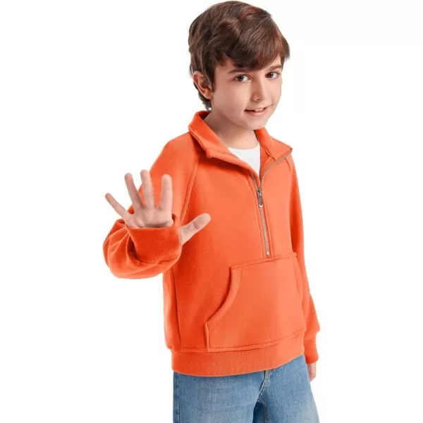 Haloumoning Boys Thumb Hole Sweatshirts Half Zipper Long Sleeve Fleece Pullover with Pockets 5-14 Years