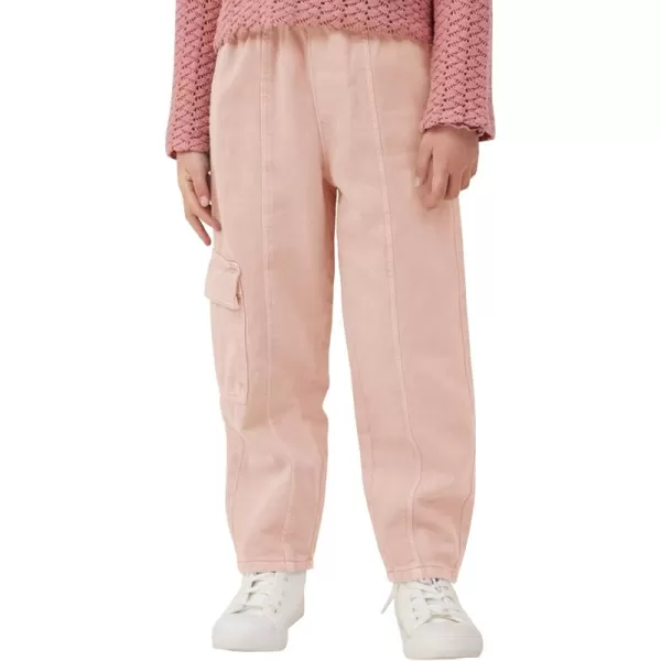 Haloumoning Girls Cargo Pants Kids Fashion Elastic Waist Jogger Trousers with Pockets 5-14 Years