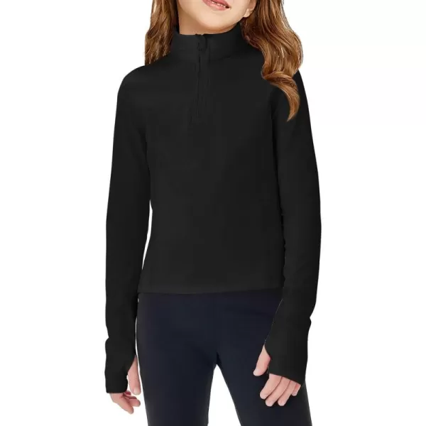 Haloumoning Girls Half Zip Pullover Sweatshirt Long Sleeve Workout Shirts Mock Neck Athletic Cropped Tops