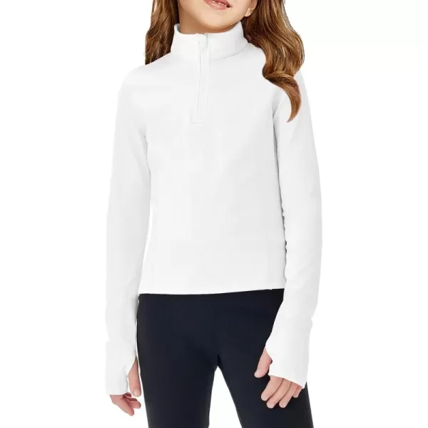 Haloumoning Girls Half Zip Pullover Sweatshirt Long Sleeve Workout Shirts Mock Neck Athletic Cropped Tops