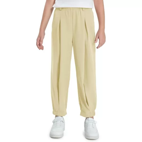 Haloumoning Girls High Waisted Pants Casual Loose Joggers Lounge Trousers with Pockets