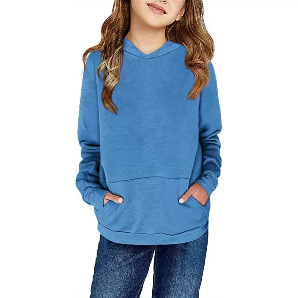 Haloumoning Kids Girls Fleece Pullover Hoodies Cute Leopard Printed Hooded Sweatshirts with Pockets 4-15 Years