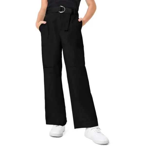 Haloumoning Kids Girls Wide Leg Cargo Pants Cute Baggy Trousers 4-14 Years
