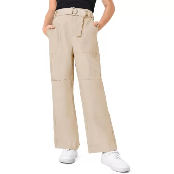 Haloumoning Kids Girls Wide Leg Cargo Pants Cute Baggy Trousers 4-14 Years