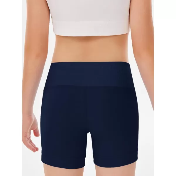 Girls Athletic Shorts Slim Tummy Control V Cross Waist Short Leggings Bike Dance Gymnastics Shorts