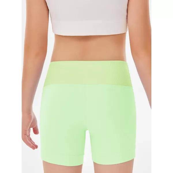 Girls Athletic Shorts Slim Tummy Control V Cross Waist Short Leggings Bike Dance Gymnastics Shorts