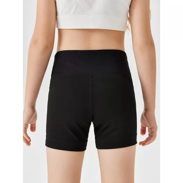 Girls Athletic Shorts Slim Tummy Control V Cross Waist Short Leggings Bike Dance Gymnastics Shorts