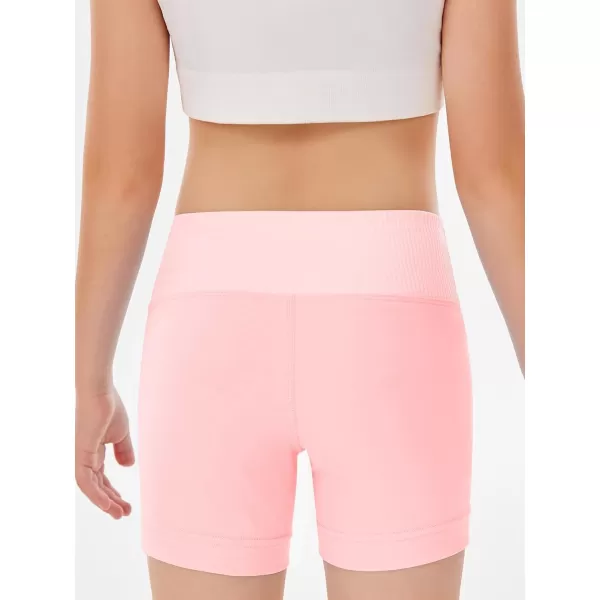 Girls Athletic Shorts Slim Tummy Control V Cross Waist Short Leggings Bike Dance Gymnastics Shorts