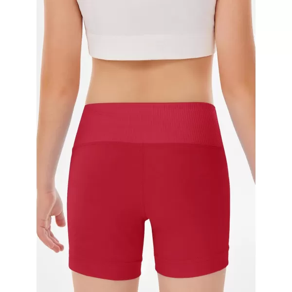 Girls Athletic Shorts Slim Tummy Control V Cross Waist Short Leggings Bike Dance Gymnastics Shorts