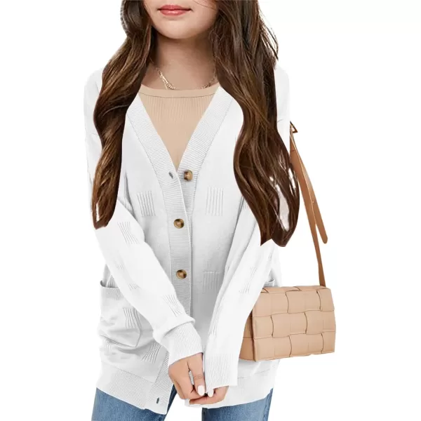 Girls Cardigans Kids Fashion Open Front Long Sleeve Knit Sweaters Outerwear with Pockets 5-14 Years