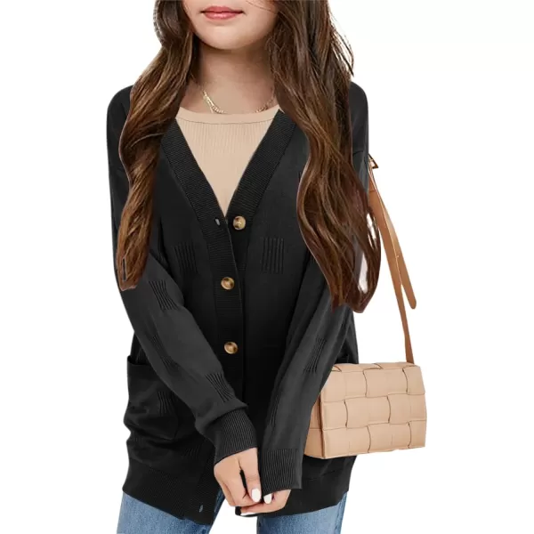 Girls Cardigans Kids Fashion Open Front Long Sleeve Knit Sweaters Outerwear with Pockets 5-14 Years