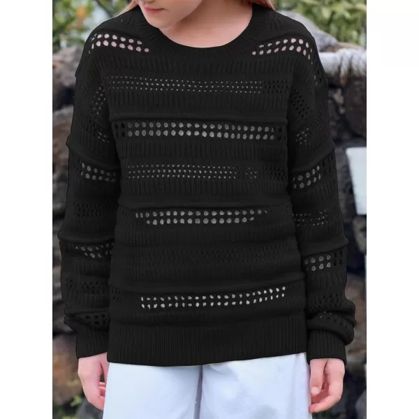 Girls Sweaters Kids Fashion Hollow Out Knit Pullover Clothes 5-14 Years