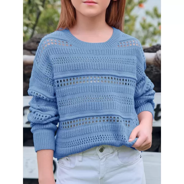 Girls Sweaters Kids Fashion Hollow Out Knit Pullover Clothes 5-14 Years
