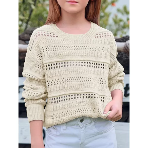 Girls Sweaters Kids Fashion Hollow Out Knit Pullover Clothes 5-14 Years