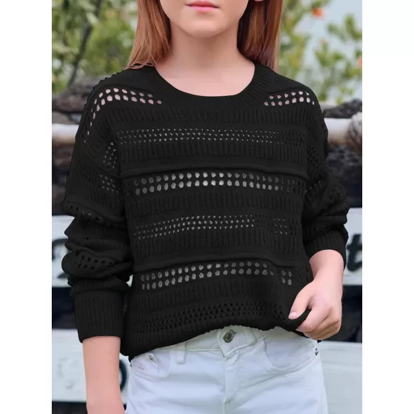 Girls Sweaters Kids Fashion Hollow Out Knit Pullover Clothes 5-14 Years