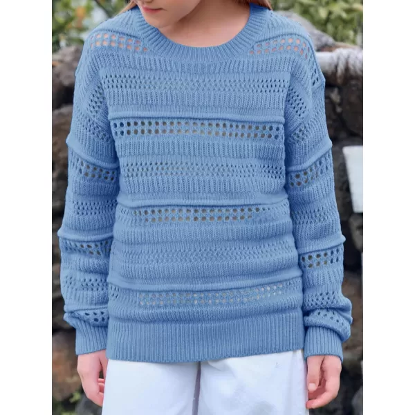 Girls Sweaters Kids Fashion Hollow Out Knit Pullover Clothes 5-14 Years