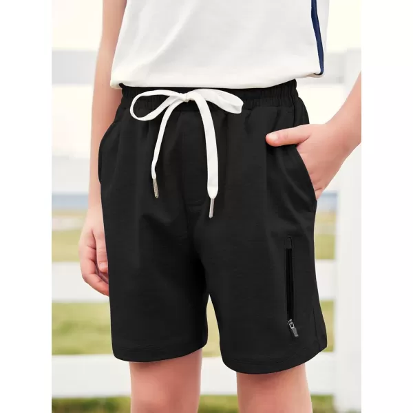 Haloumoning Boys Athletic Shorts Elastic Waist Youth Pull-On Basketball Shorts with Pockets 3-14 Years