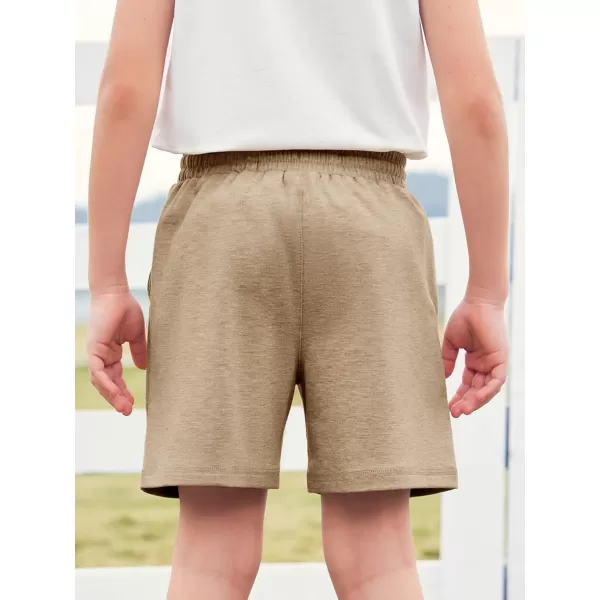 Haloumoning Boys Athletic Shorts Elastic Waist Youth Pull-On Basketball Shorts with Pockets 3-14 Years