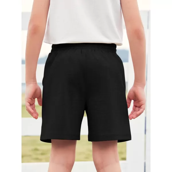 Haloumoning Boys Athletic Shorts Elastic Waist Youth Pull-On Basketball Shorts with Pockets 3-14 Years