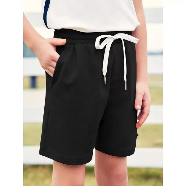 Haloumoning Boys Athletic Shorts Elastic Waist Youth Pull-On Basketball Shorts with Pockets 3-14 Years
