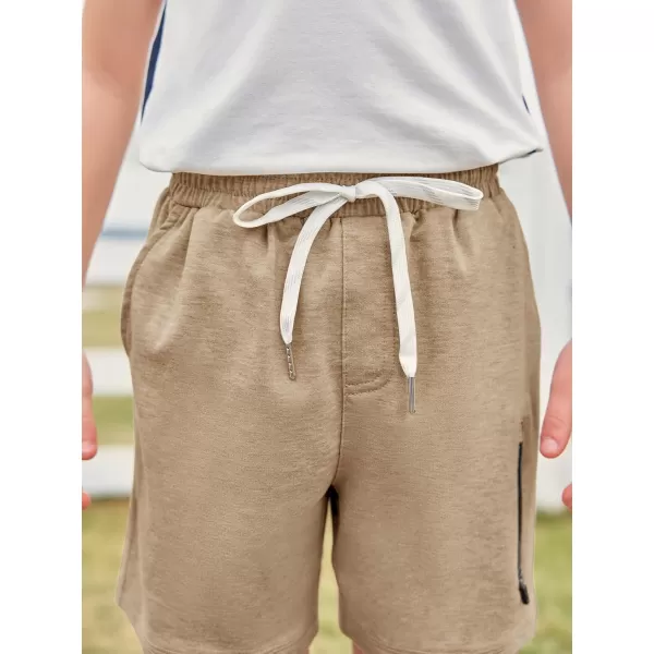 Haloumoning Boys Athletic Shorts Elastic Waist Youth Pull-On Basketball Shorts with Pockets 3-14 Years