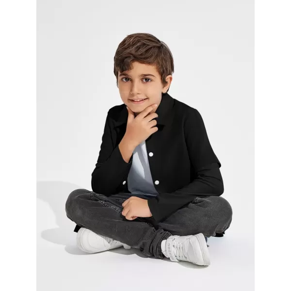 Haloumoning Boys Fashion 2-in-1 Long Sleeve Button Down Shirts 5-14 Years