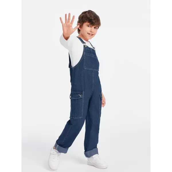 Haloumoning Boys Fashion Denim Overalls with Flap Pockets 5-14 Years