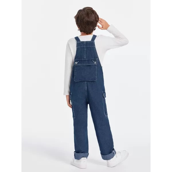 Haloumoning Boys Fashion Denim Overalls with Flap Pockets 5-14 Years