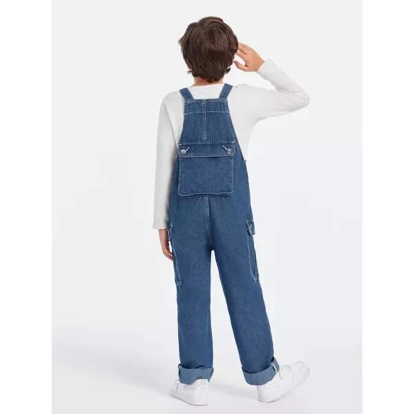 Haloumoning Boys Fashion Denim Overalls with Flap Pockets 5-14 Years