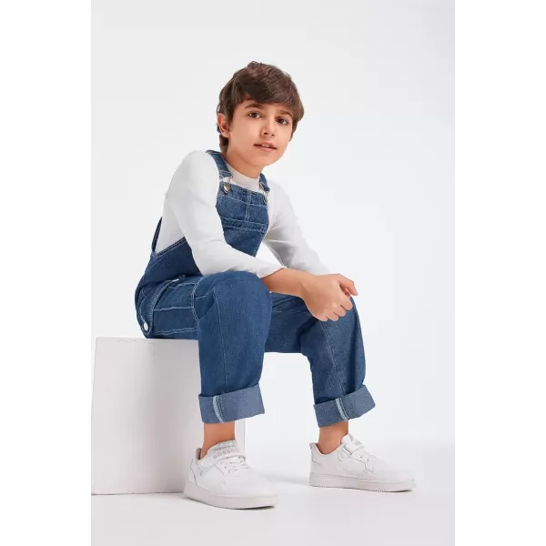 Haloumoning Boys Fashion Denim Overalls with Flap Pockets 5-14 Years