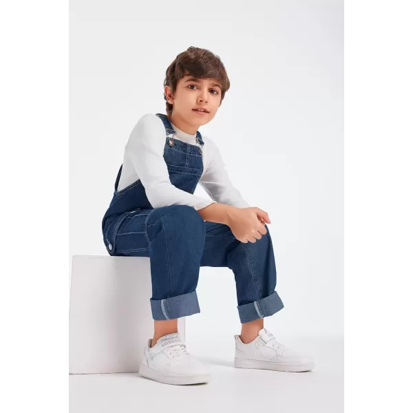 Haloumoning Boys Fashion Denim Overalls with Flap Pockets 5-14 Years