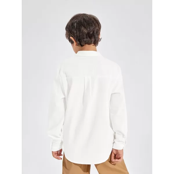 Haloumoning Boys Linen Henley Shirt Button Down Long Sleeve Shirts 5-14 Years