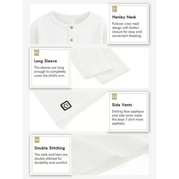 Haloumoning Boys Long Sleeve Shirts Kids Henley Neck Button Up Tshirts Lightweight Fashion Tops