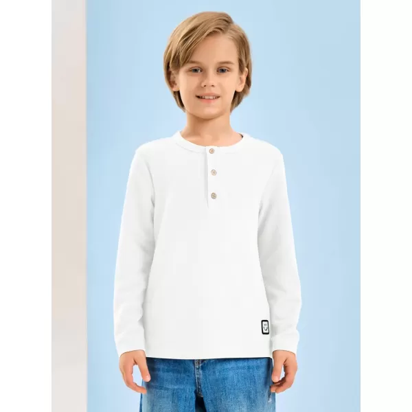 Haloumoning Boys Long Sleeve Shirts Kids Henley Neck Button Up Tshirts Lightweight Fashion Tops