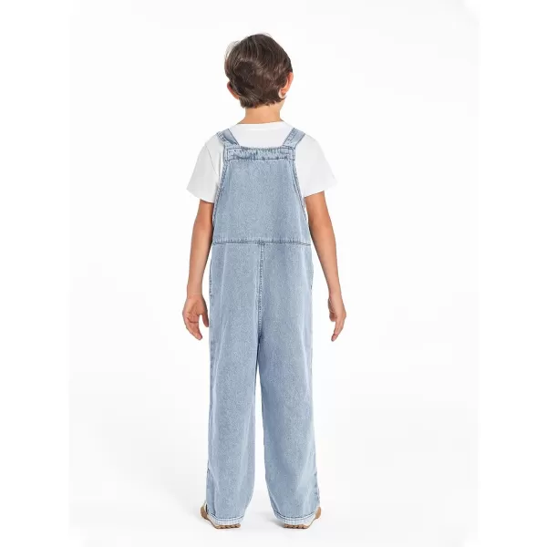 Haloumoning Boys Overalls Denim Cute Adjustable Straps Bib Overalls Kids Loose Fit Jean Jumpsuits 5-14 Years