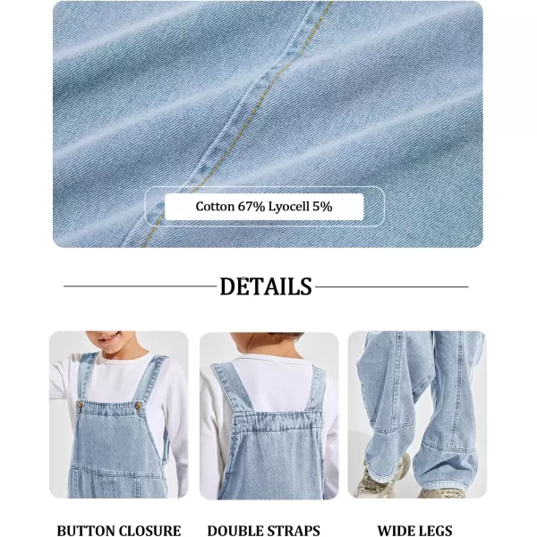 Haloumoning Boys Overalls Denim Cute Adjustable Straps Bib Overalls Kids Loose Fit Jean Jumpsuits 5-14 Years