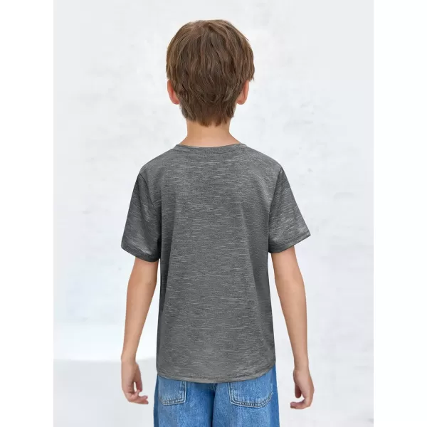 Haloumoning Boys Short Sleeve V Neck T Shirts Summer Casual Kids Soft Tshirts Basic Tees Tops 4-14 Years