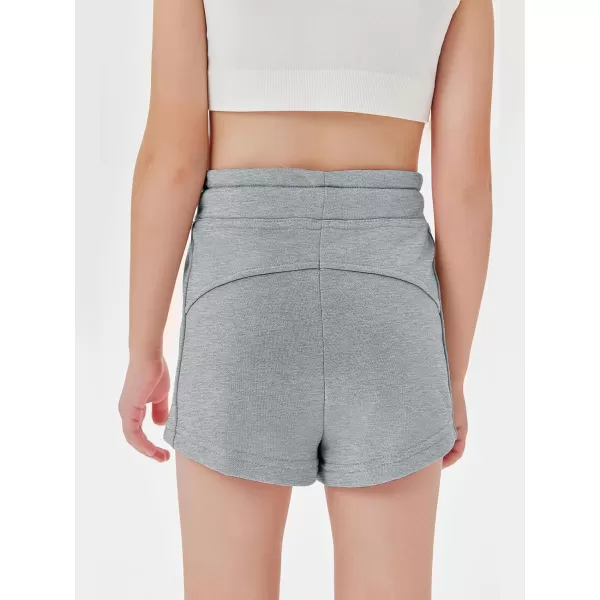 Haloumoning Girls Athletic Shorts Drawstring Elastic Waist Summer Workout Gym Running Sports Shorts with Pockets 5-14 Years