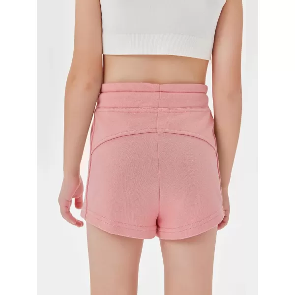 Haloumoning Girls Athletic Shorts Drawstring Elastic Waist Summer Workout Gym Running Sports Shorts with Pockets 5-14 Years