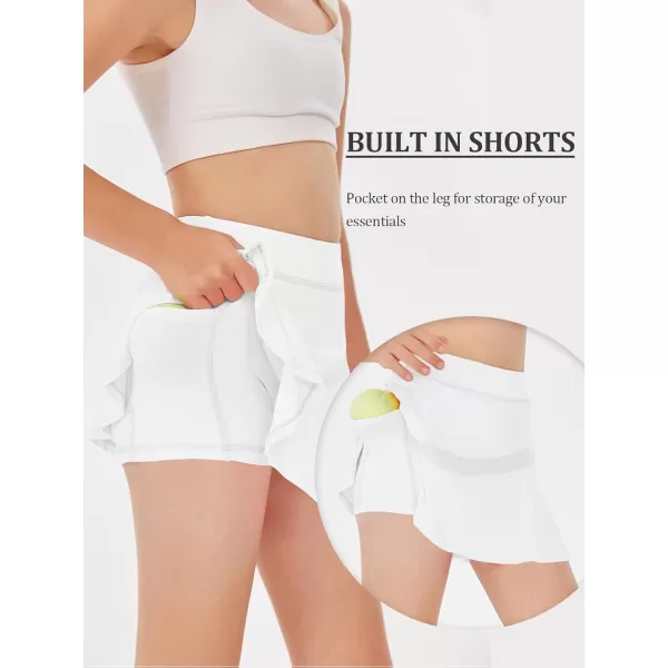Haloumoning Girls Athletic Tennis Skirts Pleated Workout Golf Skorts with Shorts Pockets