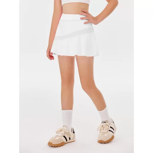 Haloumoning Girls Athletic Tennis Skirts Pleated Workout Golf Skorts with Shorts Pockets
