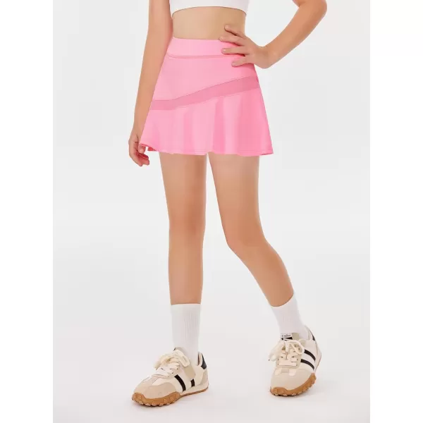 Haloumoning Girls Athletic Tennis Skirts Pleated Workout Golf Skorts with Shorts Pockets