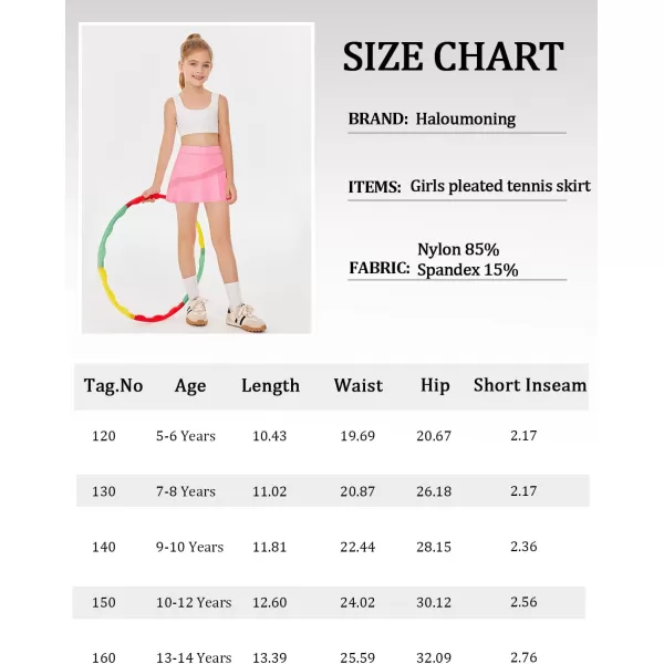 Haloumoning Girls Athletic Tennis Skirts Pleated Workout Golf Skorts with Shorts Pockets