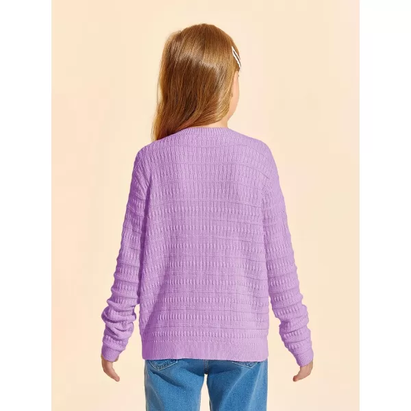 Haloumoning Girls Button Down Cardigan Jackets Kids Long Sleeve Cable Knit Sweaters 5-14 Years