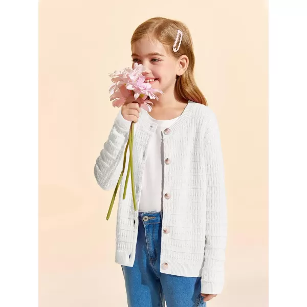 Haloumoning Girls Button Down Cardigan Jackets Kids Long Sleeve Cable Knit Sweaters 5-14 Years