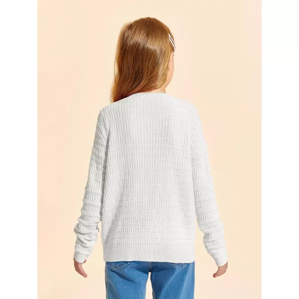 Haloumoning Girls Button Down Cardigan Jackets Kids Long Sleeve Cable Knit Sweaters 5-14 Years