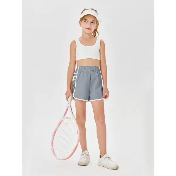 Haloumoning Girls Flowy Shorts Kids Casual Elastic Waist Pleated Athletic Running Workout Dolphin Shorts